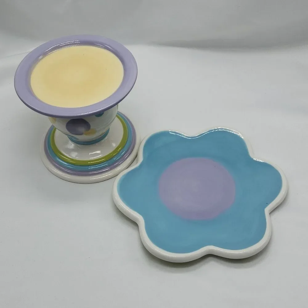 🔥PartyLite Pastel Lively Pillar Candle Holder Set - Picture 5 of 13
